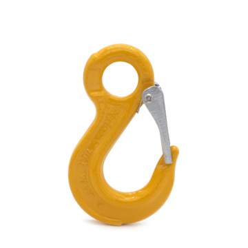 G80 high strength forged alloy steel safety loaded eye safety hook